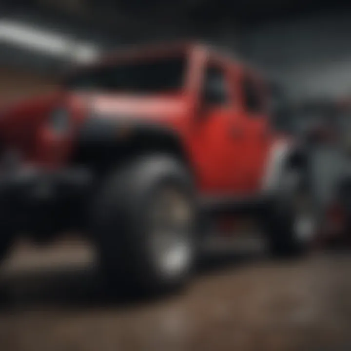 Maintenance tools for keeping the Red Jeep Wrangler in top shape