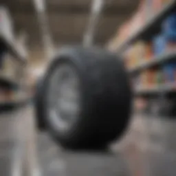 Variety of tire shine products on Walmart shelves