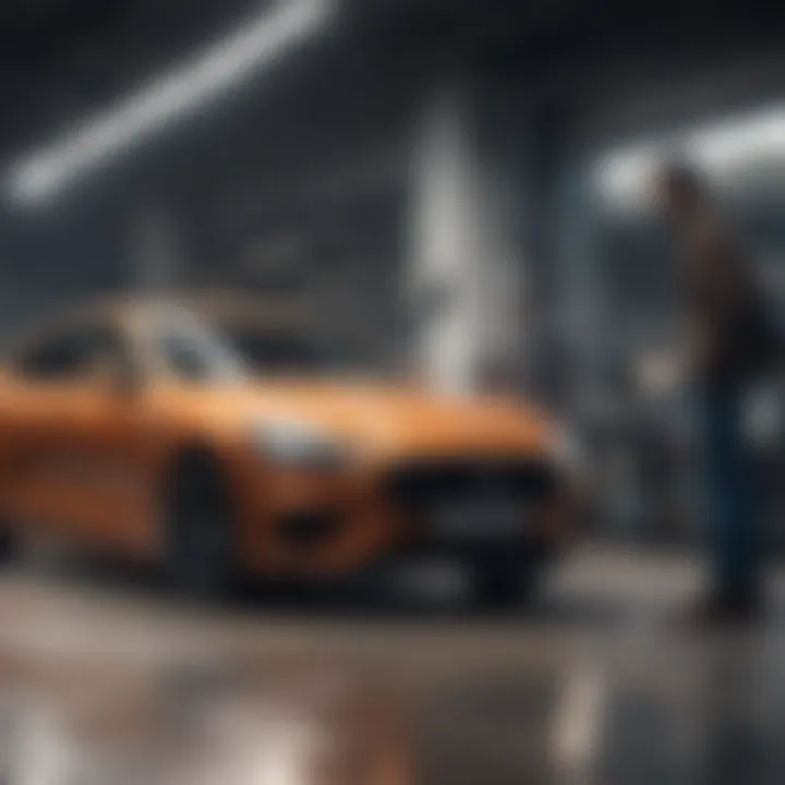Negotiation scene between buyer and dealership representative