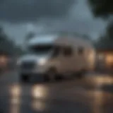 Durable caravan cover shielding against harsh weather