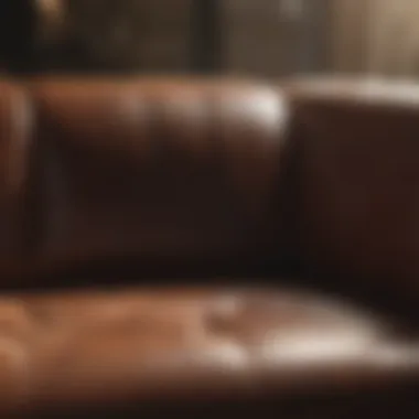Transformation of Leather Sofa Appearance Before and after comparison of a leather sofa's appearance.