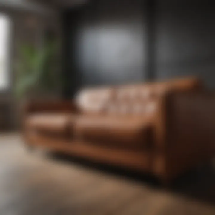 A well-maintained leather sofa showcasing its natural beauty.
