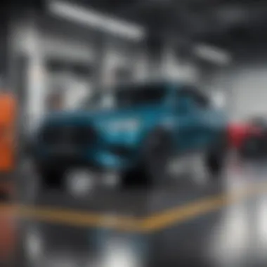 Oil Change at a Dealership Service Center Mechanic performing an oil change in a dealership service center