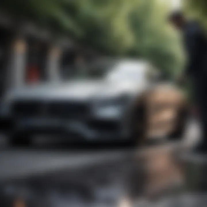 Easy Installation Tips for Car Covers A person installing a car cover on a Mercedes AMG vehicle.