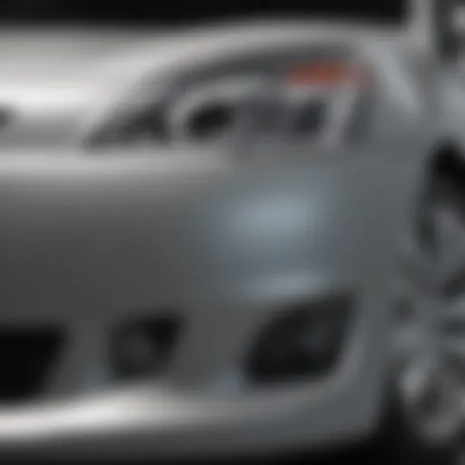Close-up of a Nissan Maxima bumper before painting