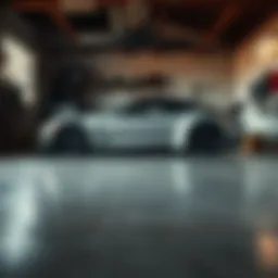 Old garage floor before painting