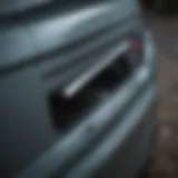 Close-up view of a rear wiper blade on a Subaru Forester
