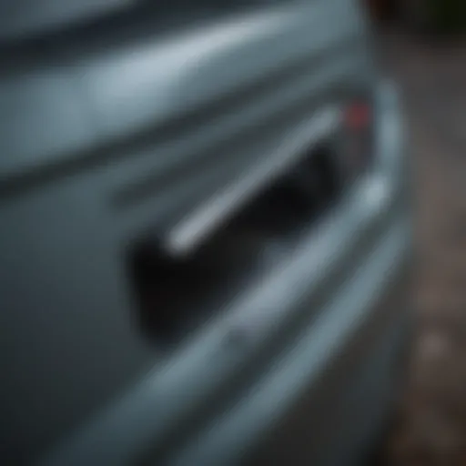 Close-up view of a rear wiper blade on a Subaru Forester