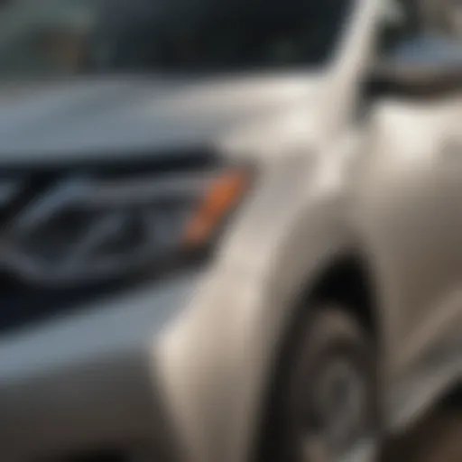 Close-up of touch-up paint application on a Nissan Rogue