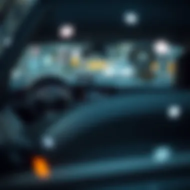 Technology features displayed inside a modern hatchback