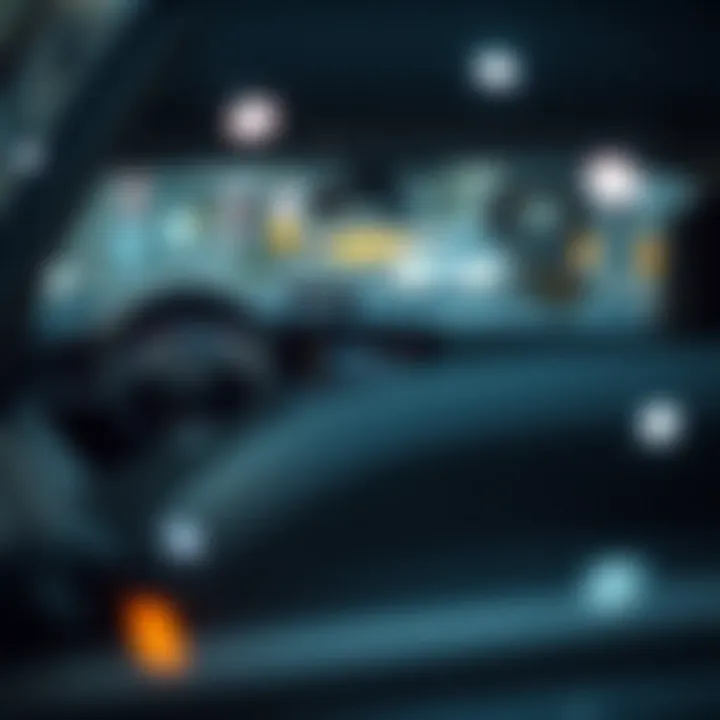 Technology features displayed inside a modern hatchback