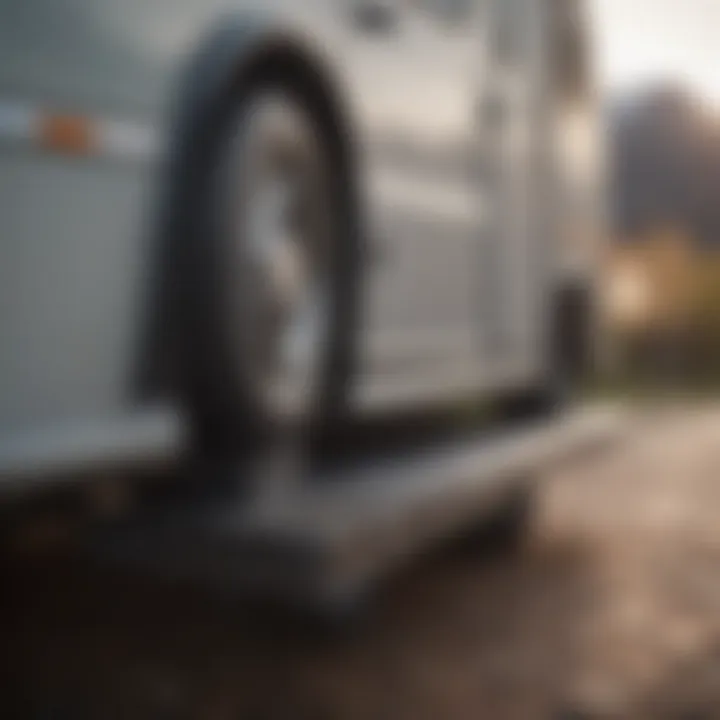 Close-up view of the materials used in a camper bumper cargo carrier, highlighting durability and design.