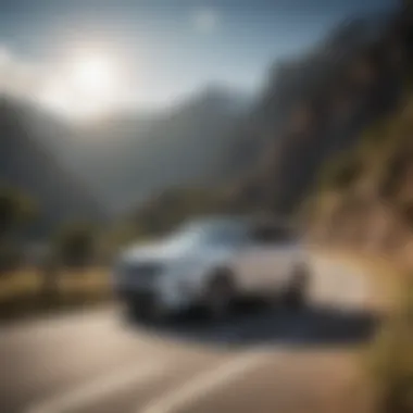Kia third-row vehicle on a scenic drive showcasing performance