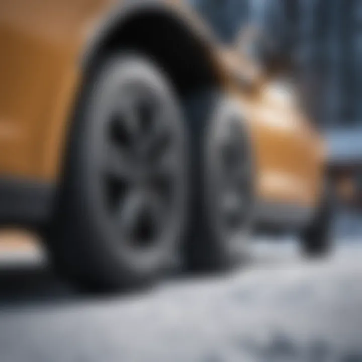 Goodyear snow tires installed on a vehicle ready for winter