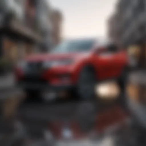 Exterior view of the Nissan Rogue SL showcasing its sleek lines and modern design