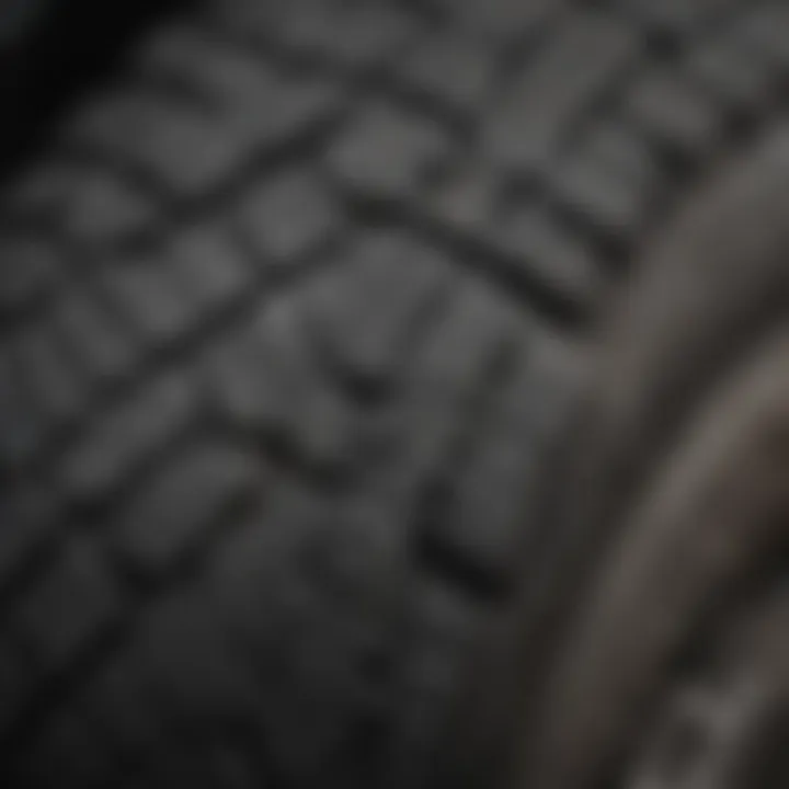 A close-up view of high-performance tires showcasing tread patterns