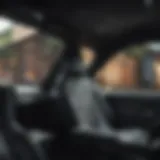 Luxurious car interior with sun shade