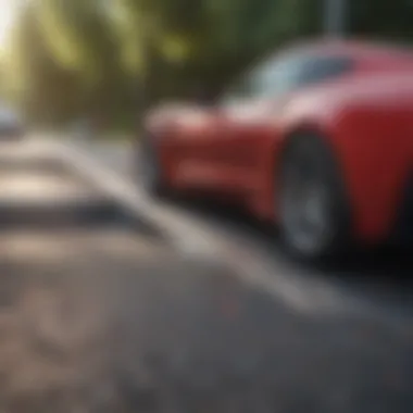 Safety Features of Corvette Car Ramps Close-up of ramp safety features and materials
