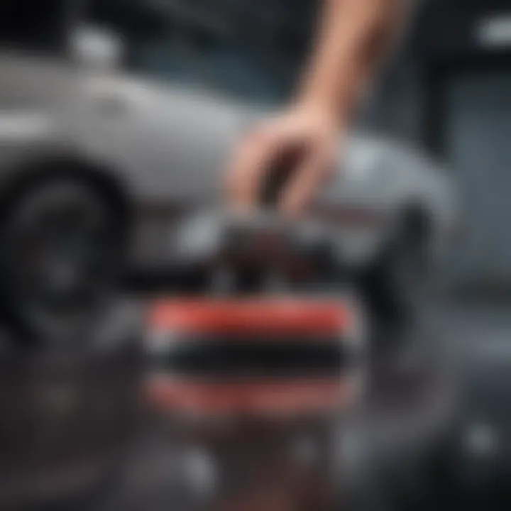 Craftsman cordless buffer in action on a car's surface for polishing