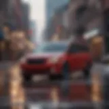 Dodge Grand Caravan in urban setting