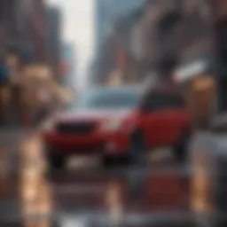 Dodge Grand Caravan in urban setting