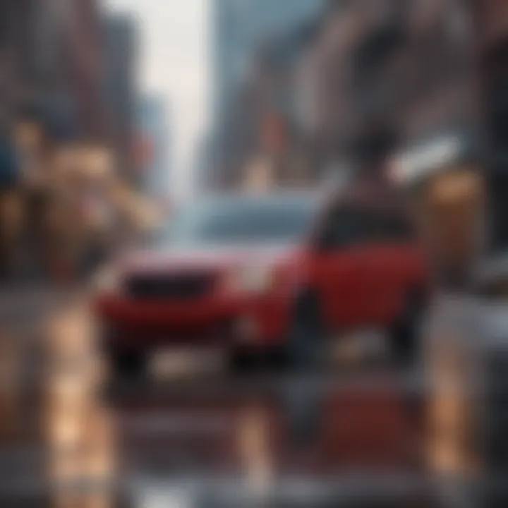 Dodge Grand Caravan in urban setting