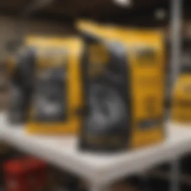 DeWalt Vacuum Bags on Display at Home Depot DeWalt vacuum bags displayed on a Home Depot shelf
