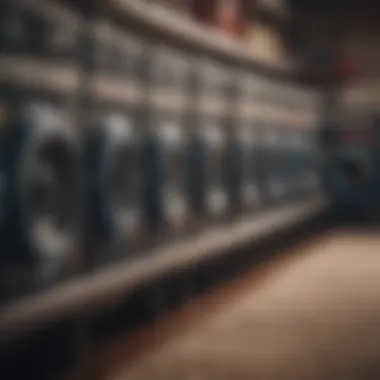 An array of carpet washers from various brands displayed on a shelf.