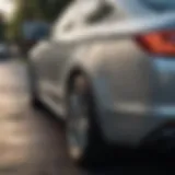 Close-up of a car scratch ready for repair