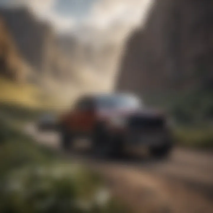 Dodge AWD vehicle parked in a scenic landscape
