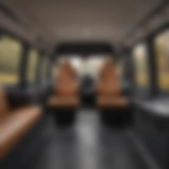 Interior view of the spacious cabin of the Dodge Promaster Van High Roof