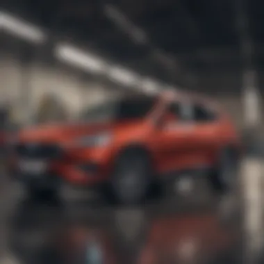 Expert Vehicle Evaluation Expert evaluating a vehicle for potential sale