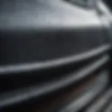 Close-up view of a scratched bumper