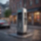 A modern electric vehicle charging station in an urban setting
