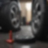 Collection of essential tools for tire change