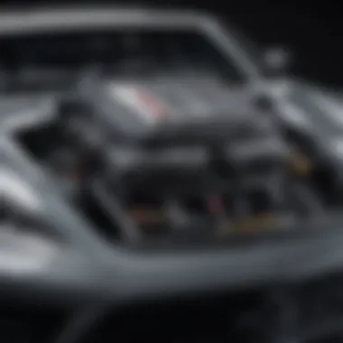 Quality Engineering in Luxury Cars An engine compartment of a luxury car, highlighting advanced engineering and quality.