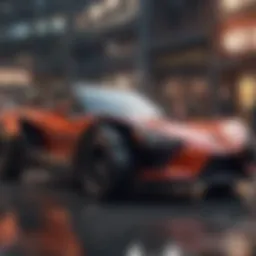 A slingshot car showcasing modern design and technology