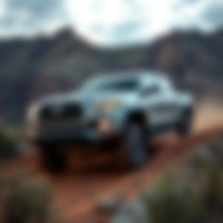 Toyota Tacoma driving through challenging off-road conditions