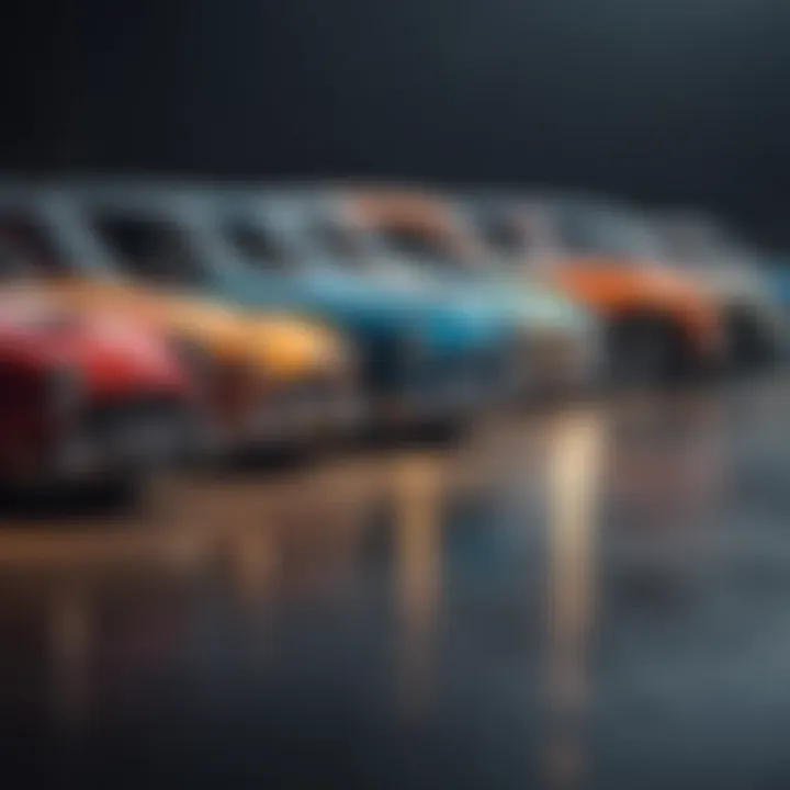 A group of diverse inline six cars lined up, representing various models.