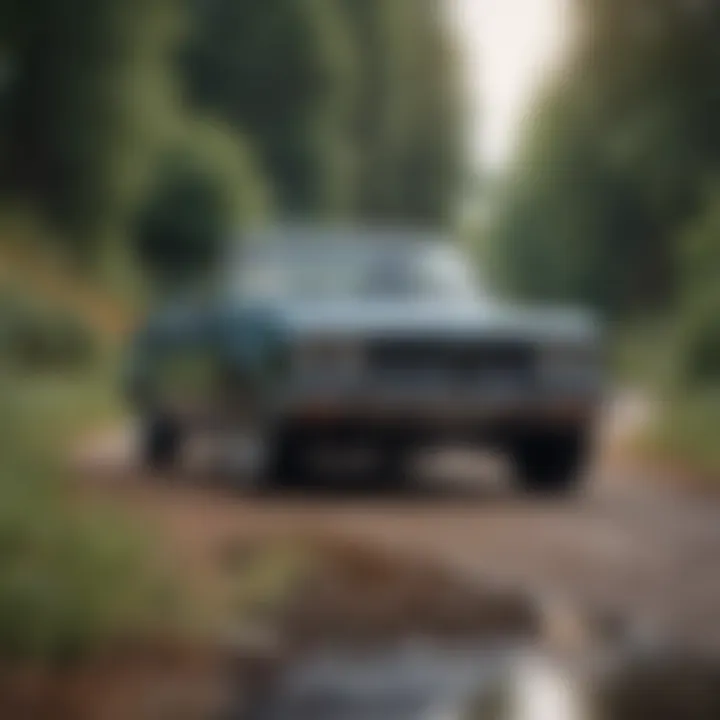 A well-maintained inline six vehicle parked in a scenic setting.