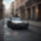 Armoured car driver navigating through city streets