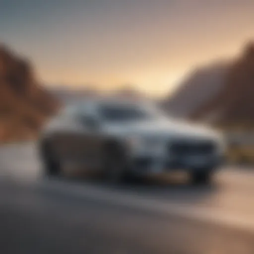 A sleek all-wheel drive sedan on a winding road showcasing its performance capabilities