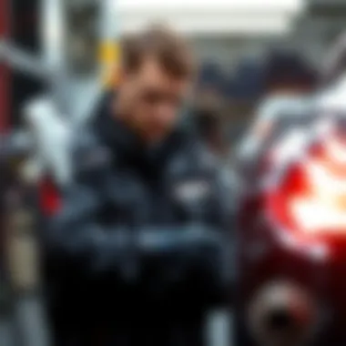 A technician working on electric vehicle technology