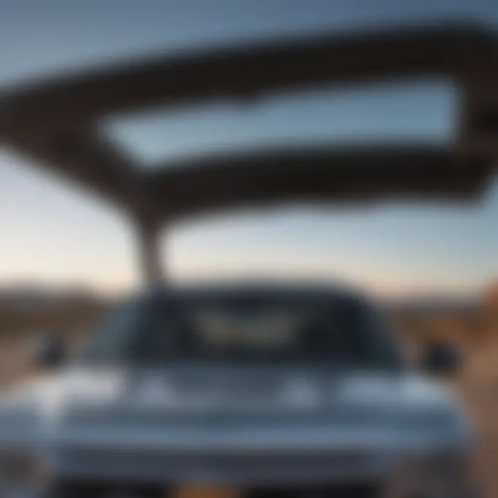 Chevy Silverado panoramic sunroof open under clear sky