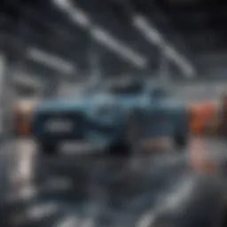 A modern automotive factory showcasing advanced production lines