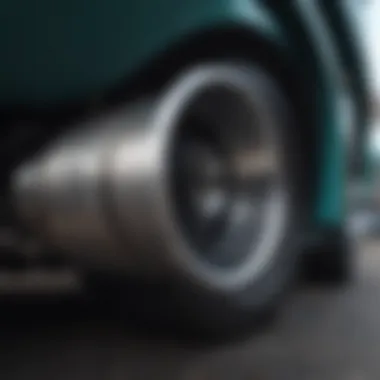 Close-up view of an exhaust tip emphasizing craftsmanship.