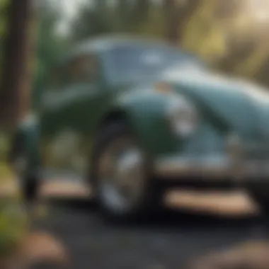 Daisy rims showcased on a vintage Volkswagen Beetle