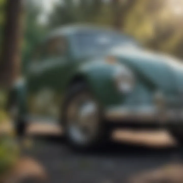 Daisy rims showcased on a vintage Volkswagen Beetle
