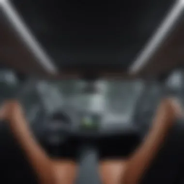 Interior view showcasing a sunroof in a modern electric vehicle