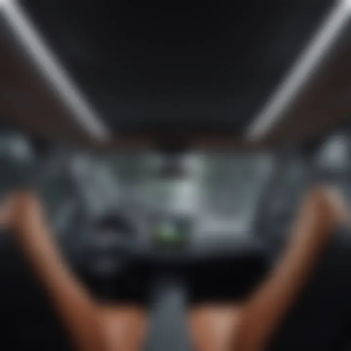 Interior view showcasing a sunroof in a modern electric vehicle